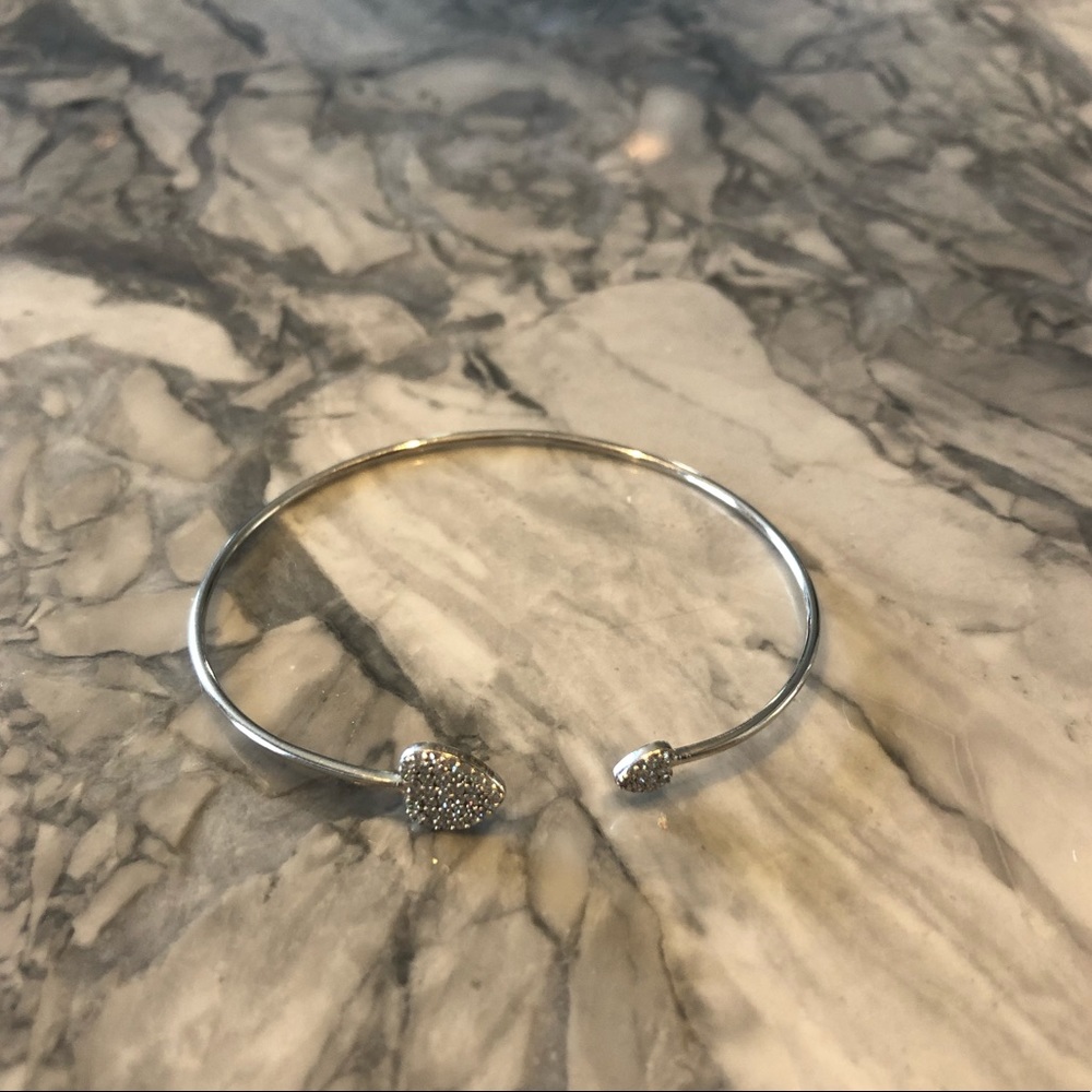 Silver heart bangle